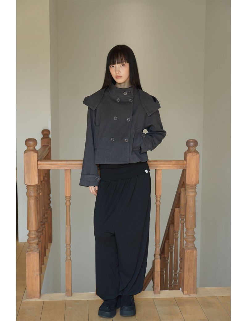 SOFT HOODED COAT(CHARCOAL)