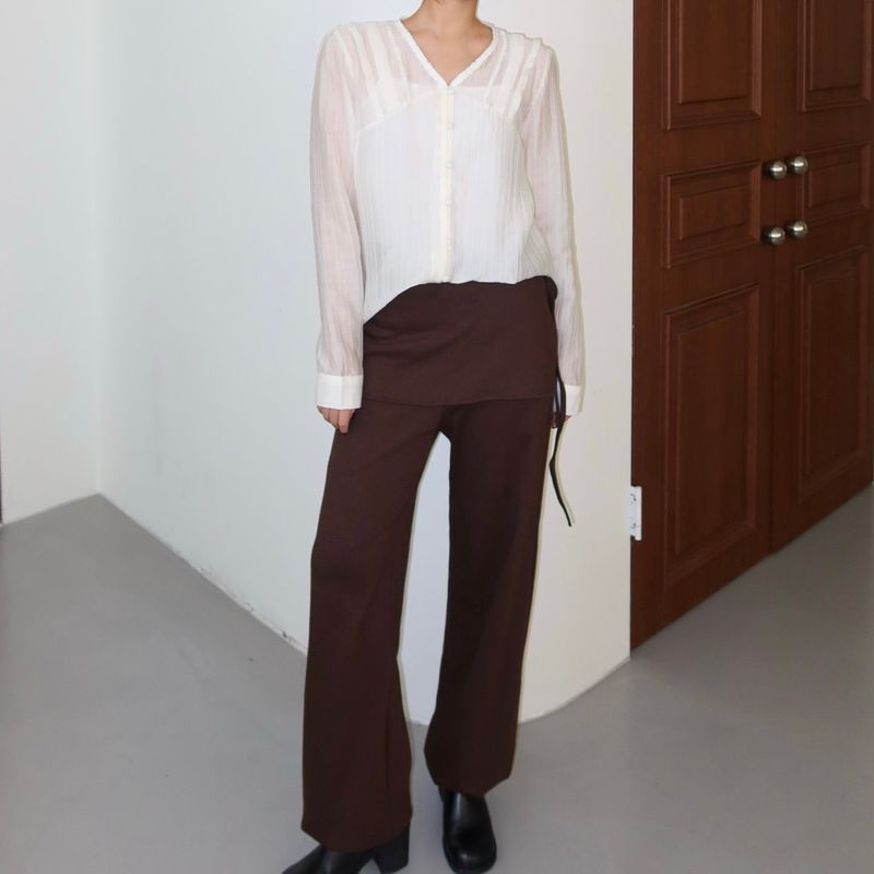 Lace Sheer Blouse - 2colors 