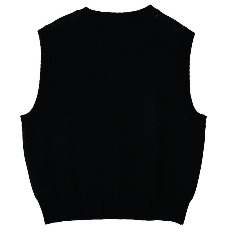 フラワージャカードベスト / FLOWER JACQUARD VEST_BLACK