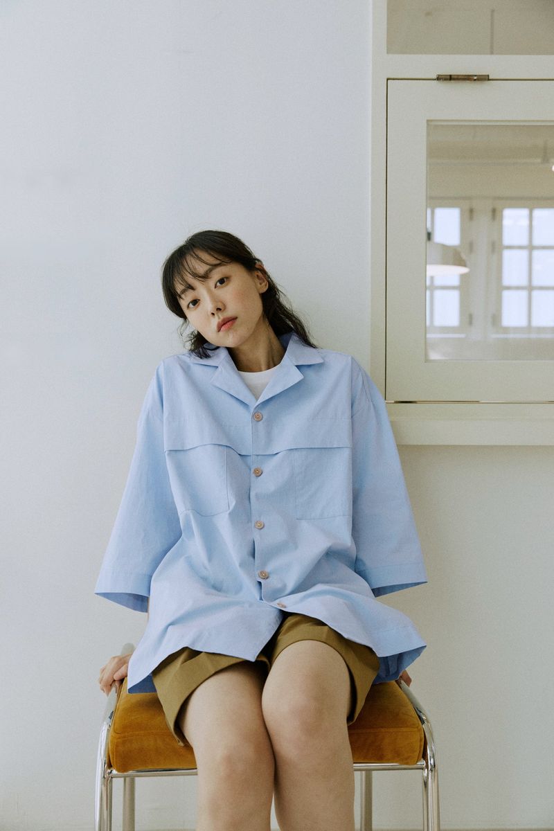 unisex folding shirts sky blue