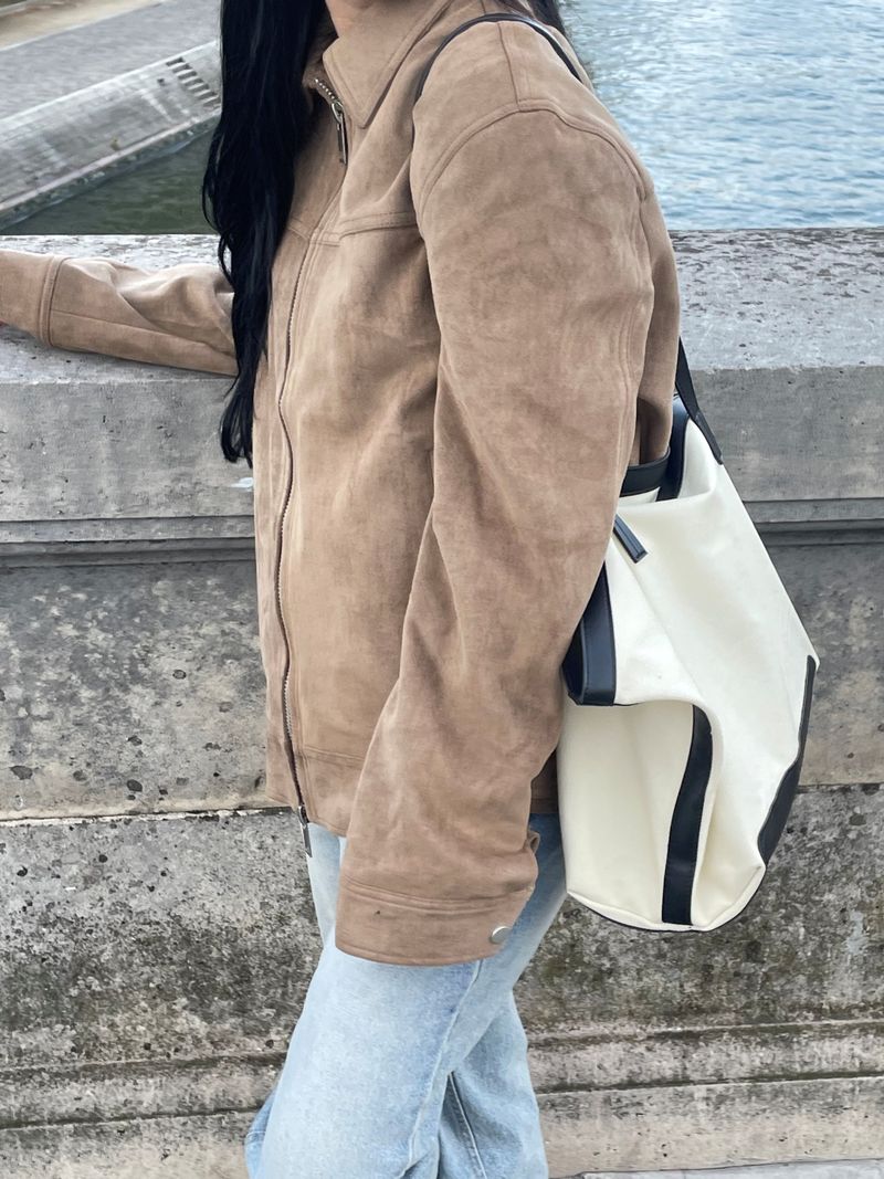 Pont-neuf suede collar jacket