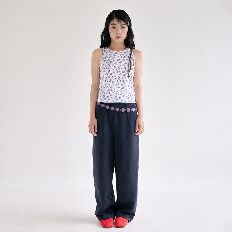 Blue flower sleeveless