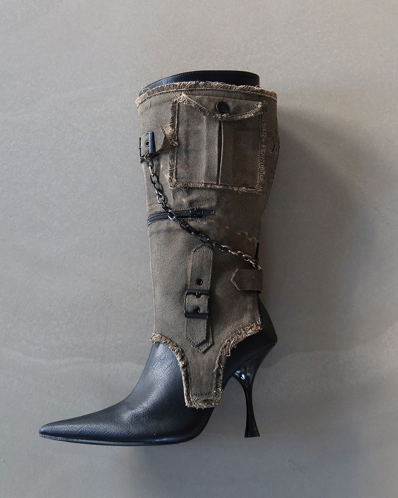 1:1 Custom Order Vintage Warm Cowhide Boots