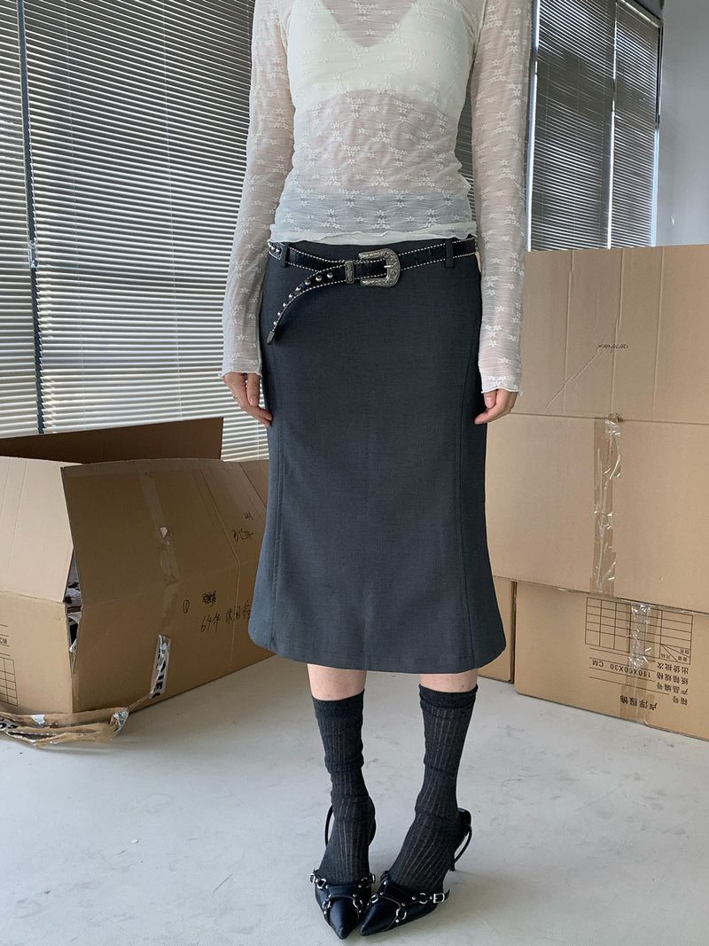 slit line midi skirt