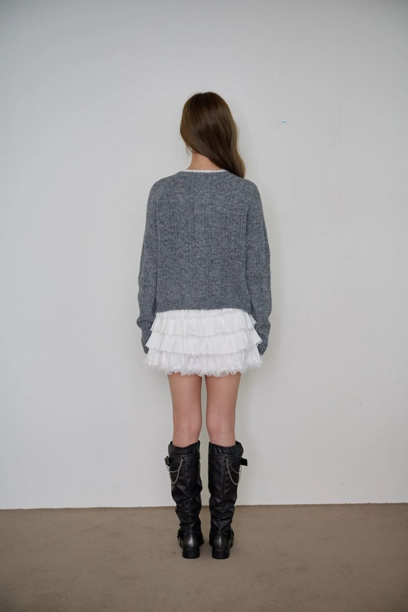 PREPPY RIBBON KNIT CARDIGAN