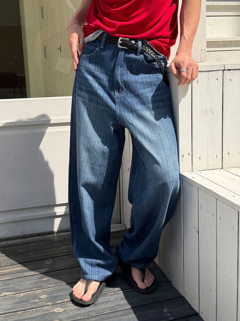LAURANT(ロラン)の「Washed stripe wide denim pants(3color)(Pants)」