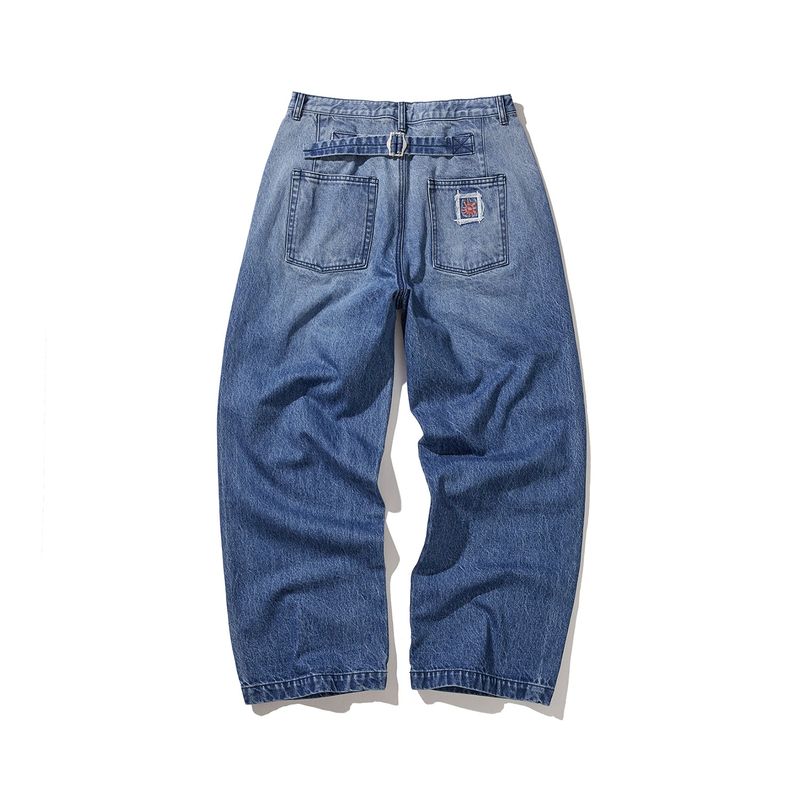 Army denim work pants / Mid blue