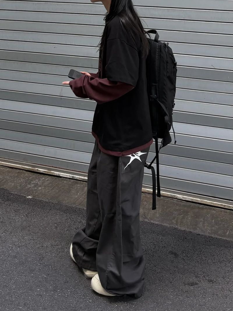 bird hip cotton wide pants