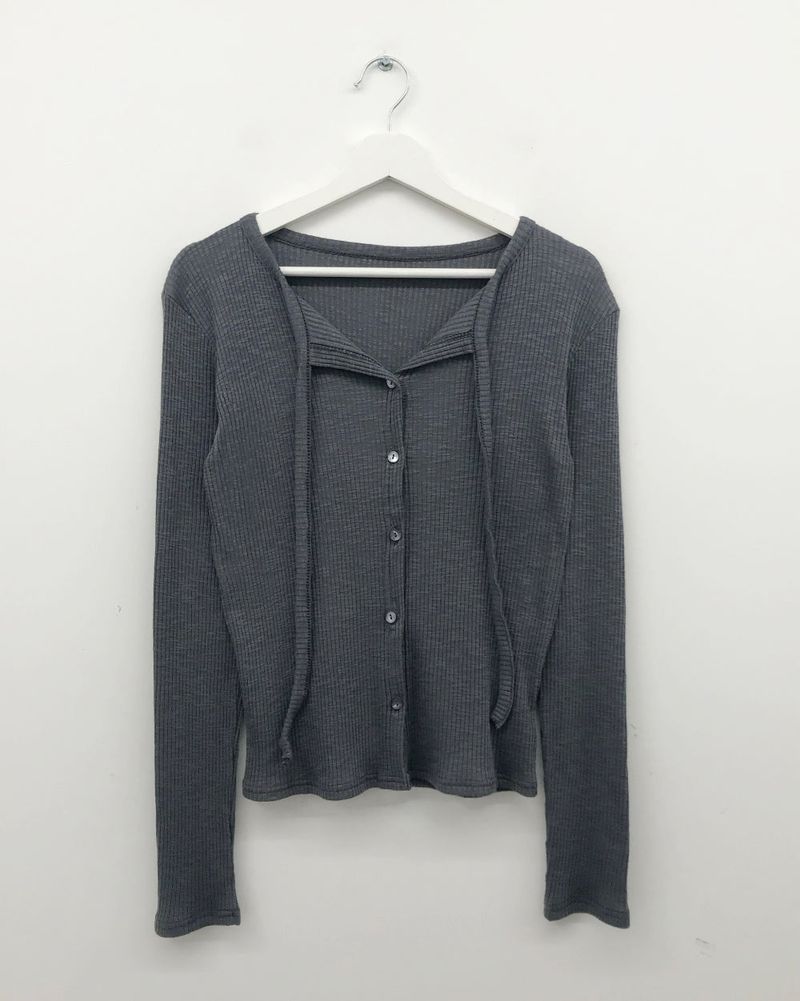 Ribbed Strap Cardigan (6color)