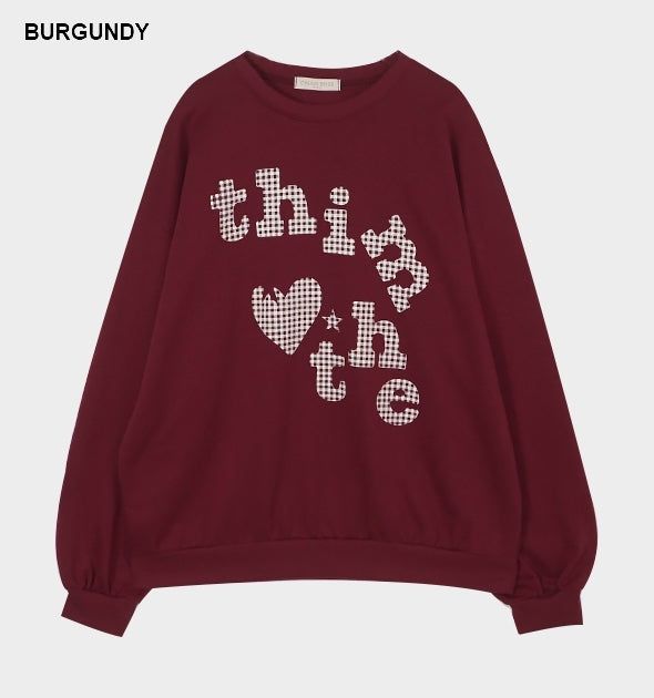 Checker Heart Overfit Sweatshirt