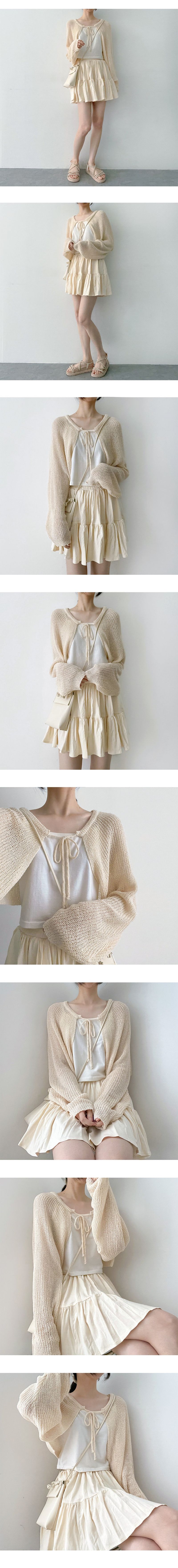 Pinabola Ribbon Knit Cardigan