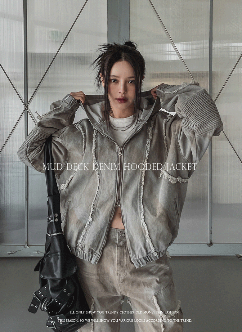 ULAN（ユレン）の「マッドダメージデニムフードジャケット（ジャケット/アウター）」