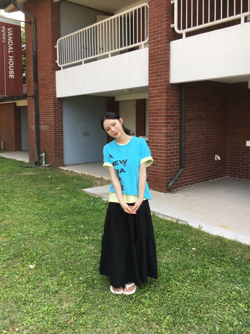 Flora Triple-Ruffle Long Skirt (2 Colors)
