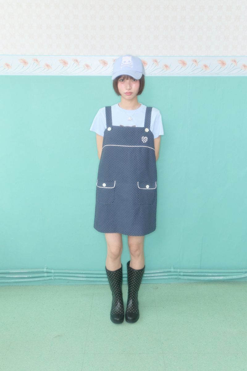 SHAKIRI（シャキリ）の「DOLLY BUTTON MINI DRESS (NAVY)（Dresses）」