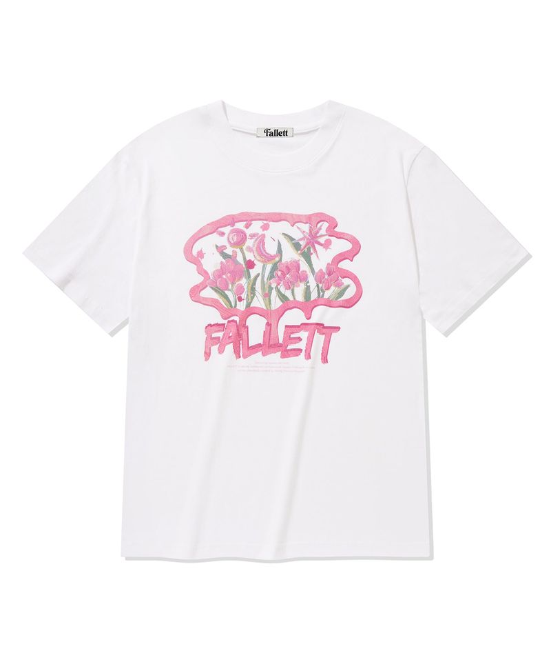 FALLETT（ファレット）の「BRUSH LOGO FLOWER SHORT SLEEVE WHITE（Tops）」