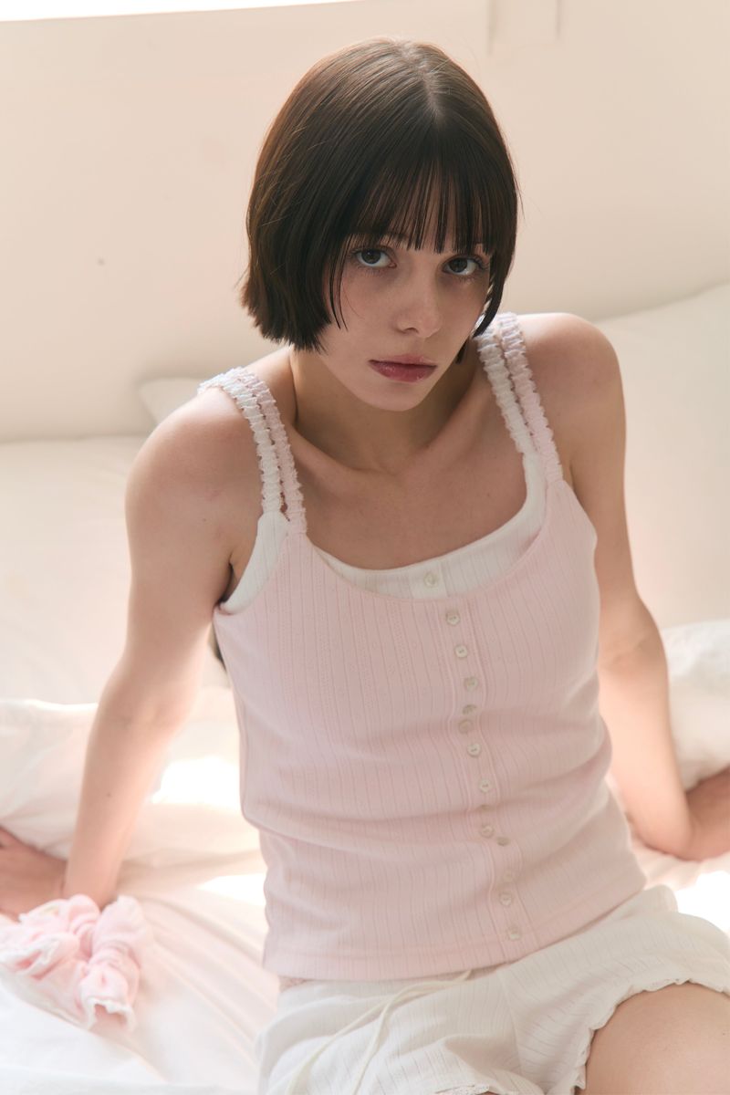 Sweet Dreams Button Cami Top (White)
