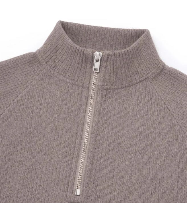 Carter Ribbed Half-Zip Short Sleeve Tee