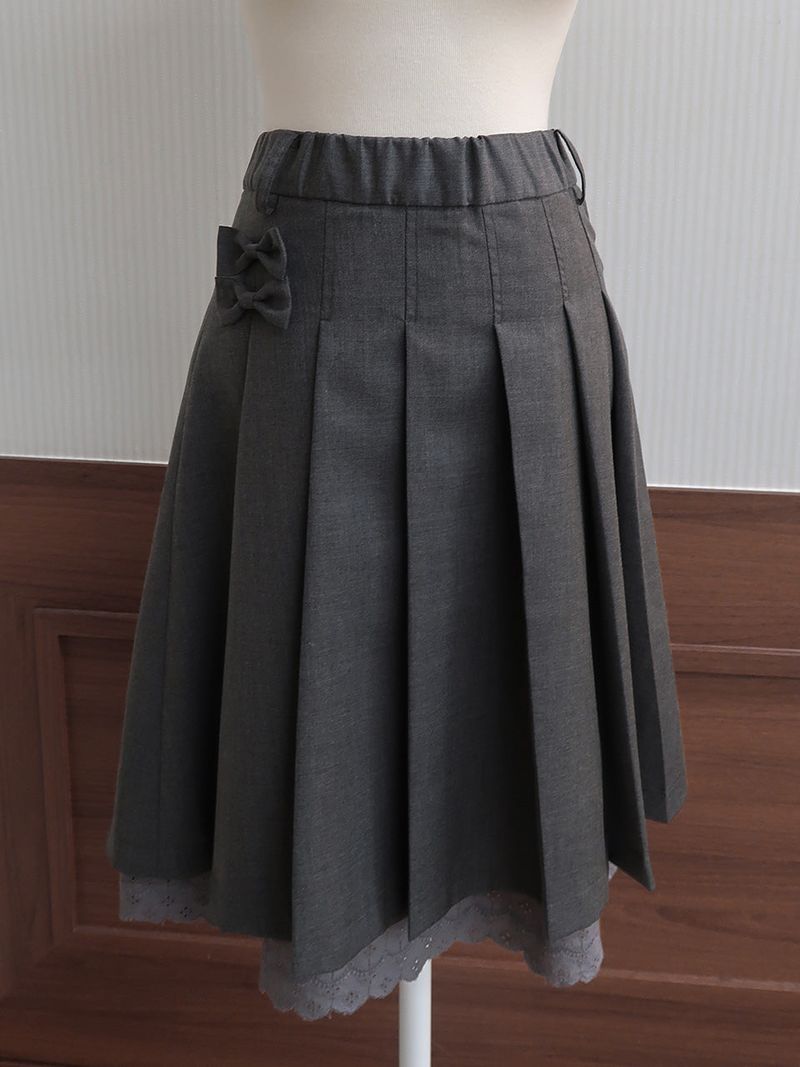 adorntie（アドオンタイ）の「Tweety Bow Midi Skirt (grey)（Skirts）」