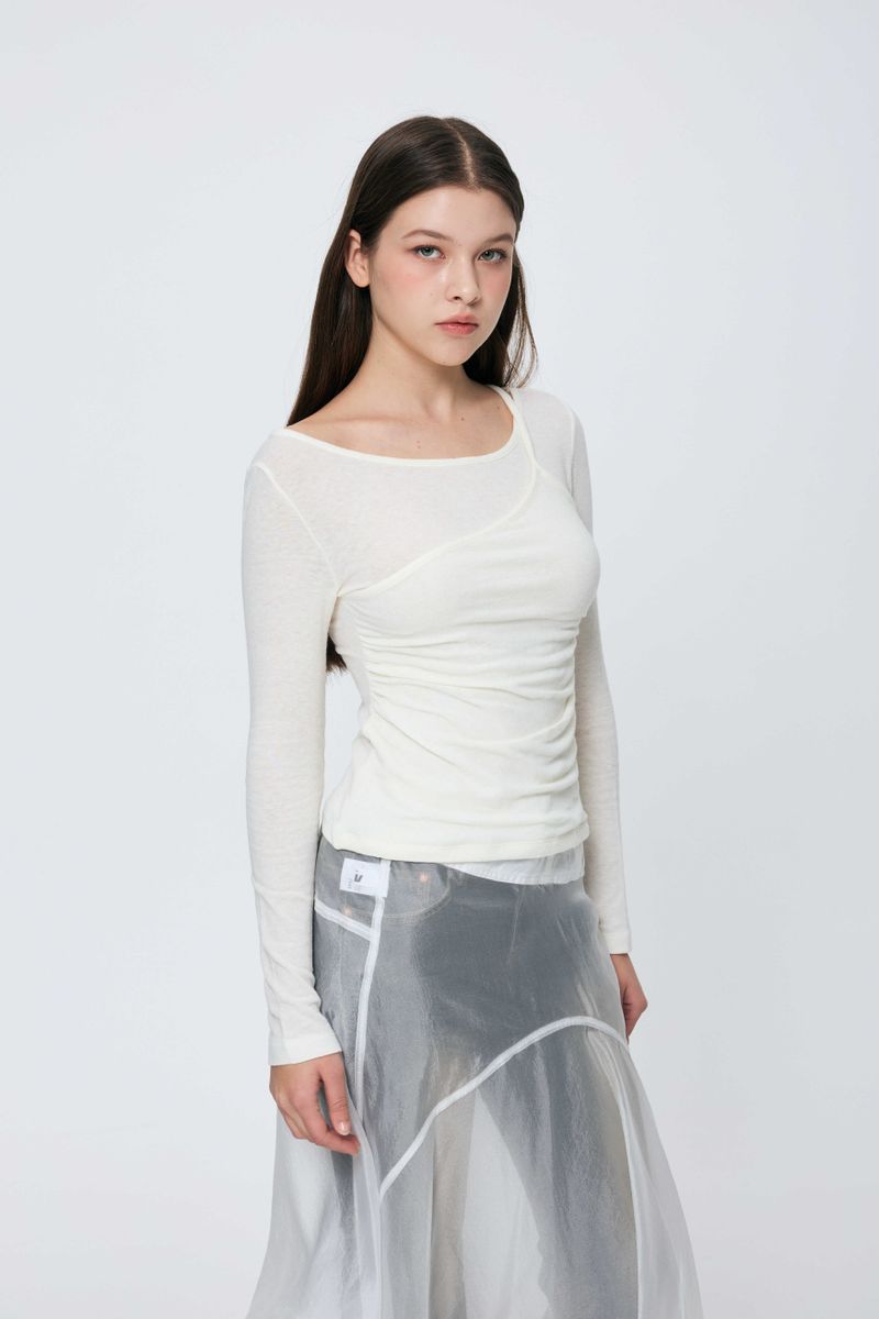 MUREN SHIRRING TOP / IVORY