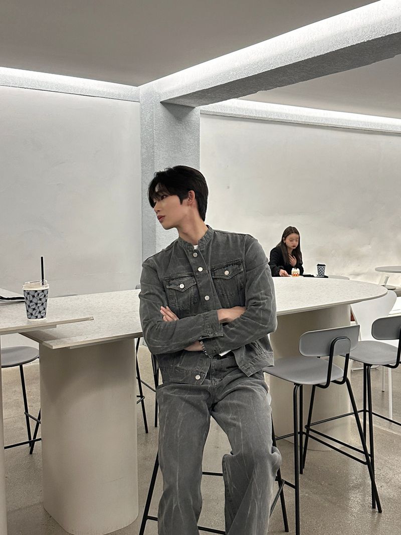 LMN Semi-Over China Setup Denim Jacket (Gray)