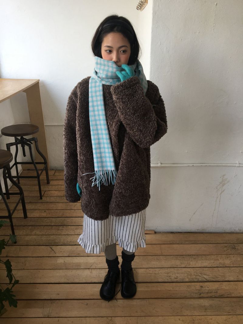 [MD Pick]Fine wool check muffler (6color)