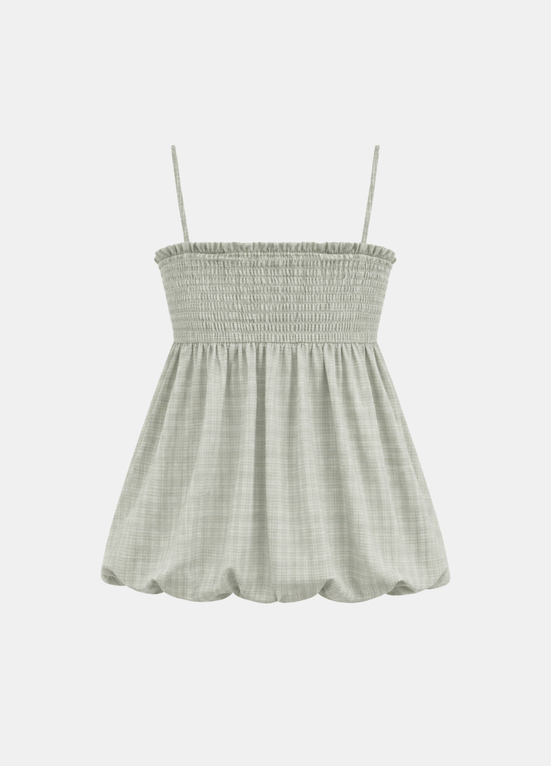 Solin Ribbon Check Babydoll Top