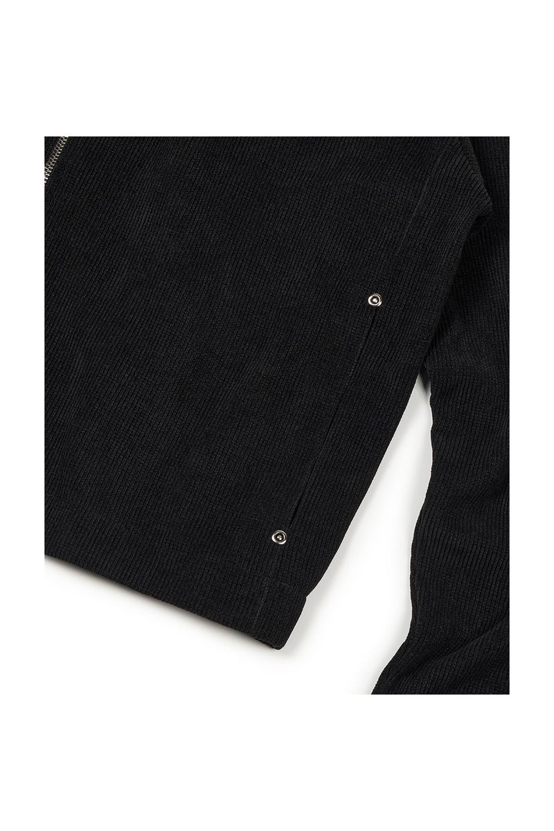 (BASE) MONO KNIT ZIP UP (BLACK)