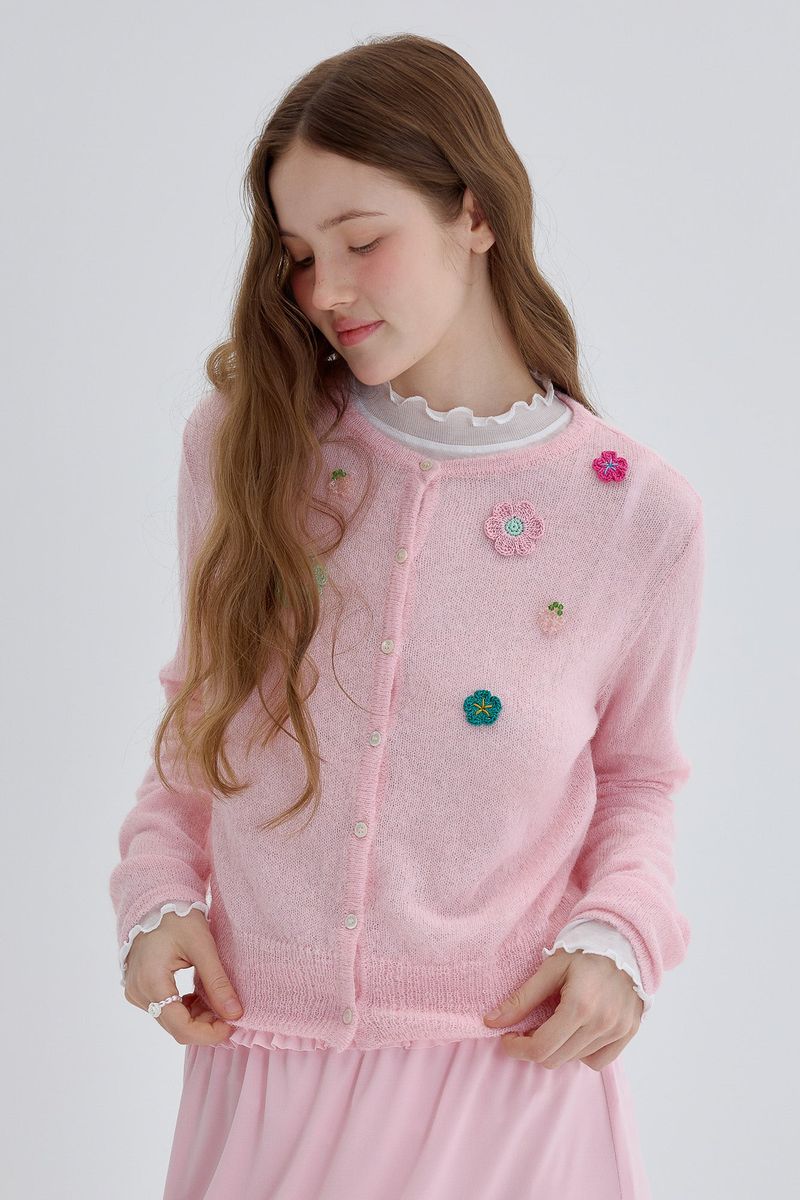 Petal Knit Cardigan [Pink]