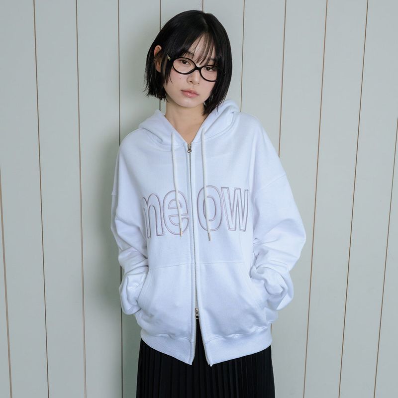 ITZAVIBE（イッザバイブ）の「MEOW CAT EAR HOODIE ZIP UP - WHITE（Tops）」