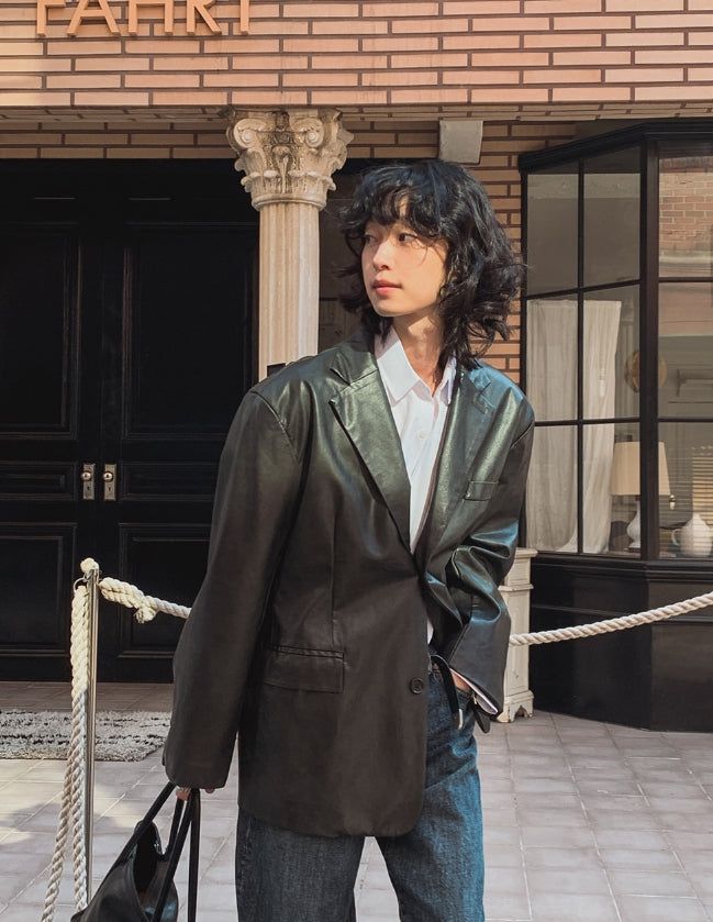 Kates leather over blazer