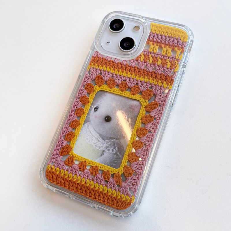 MOTIF FRAME HARD JELL CASE_YELLOW & PINK