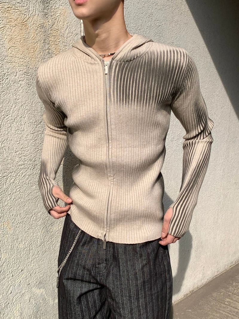 Kennen Spray Hooded Knit Zip-Up 2C