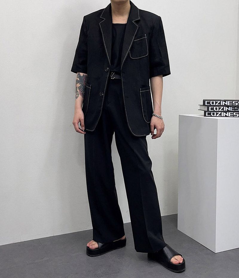 TAP Linen Stitch Short-Sleeved Jacket