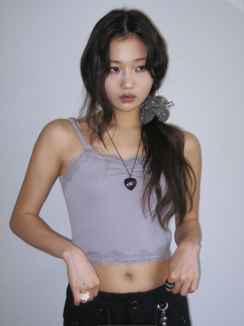 [HEART] Loppy necklace (Red brown)