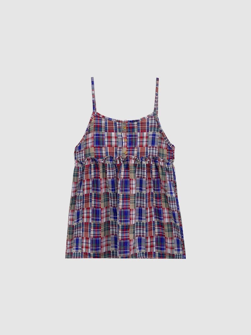 Meadow Check Button Blouse (2c)