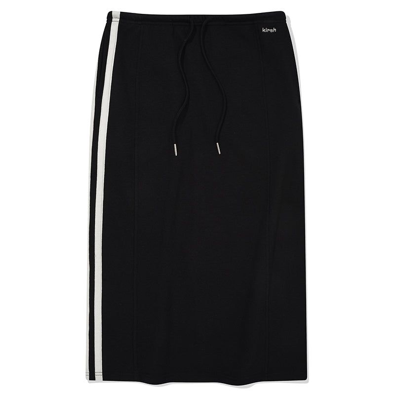 UNION JACK JERSEY MIDI SKIRT [BLACK]