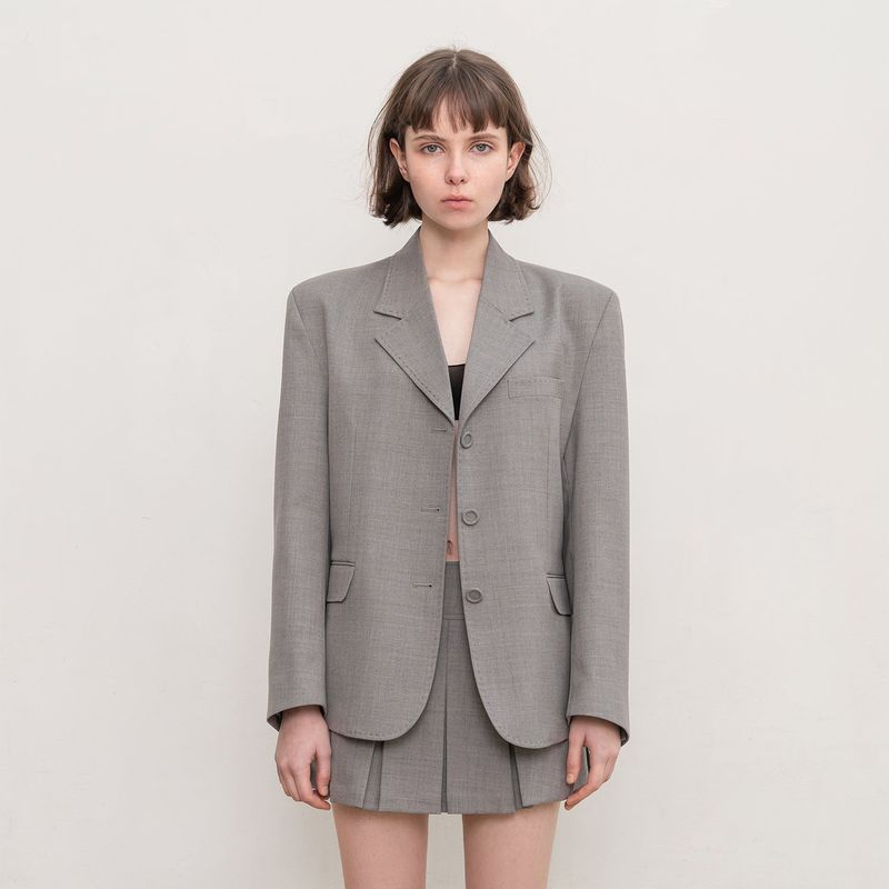 THEOHYOU（ザオユ）の「BASIC SINGLE JACKET (GREY)（Jackets/Outerwear）」