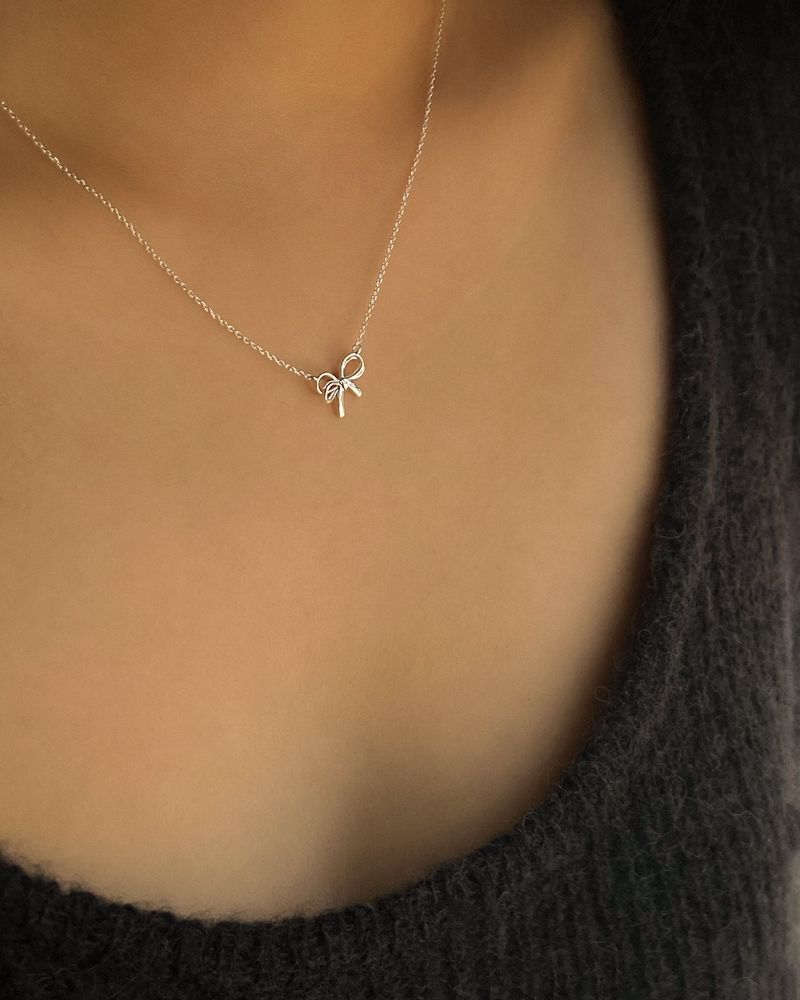 Fondu ribbon necklace (silver)