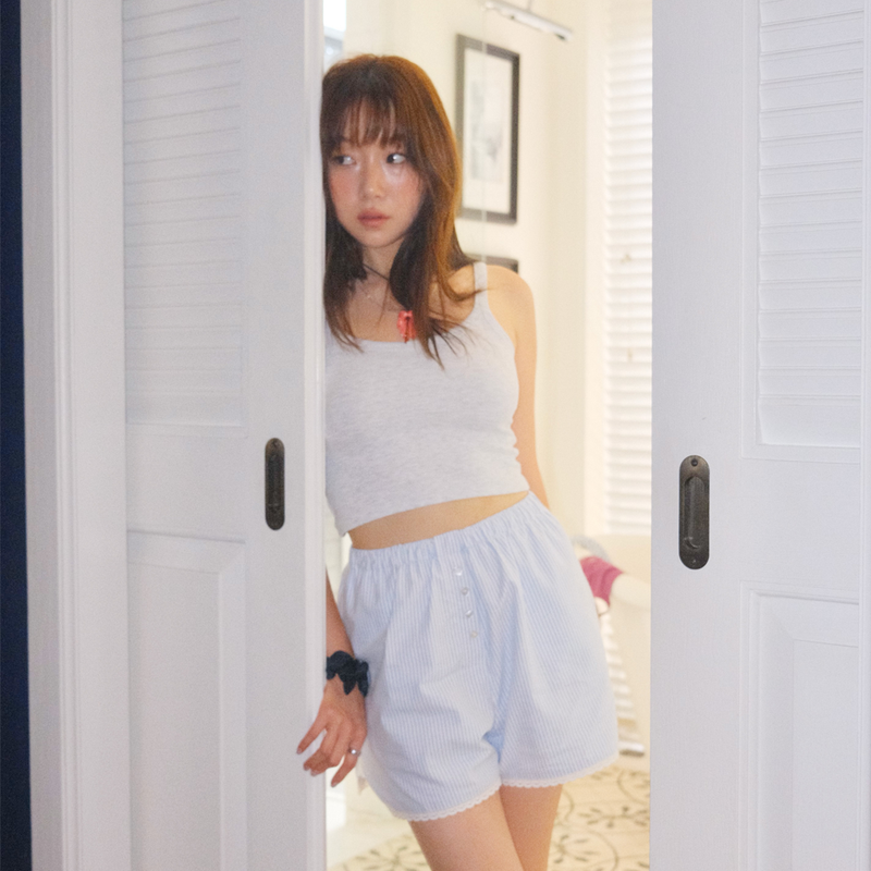 Stripe Lace Shorts (SKY BLUE)