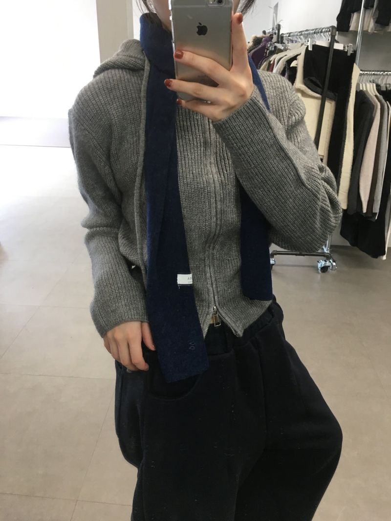 Knit Hoodie Zip-Up (3color)