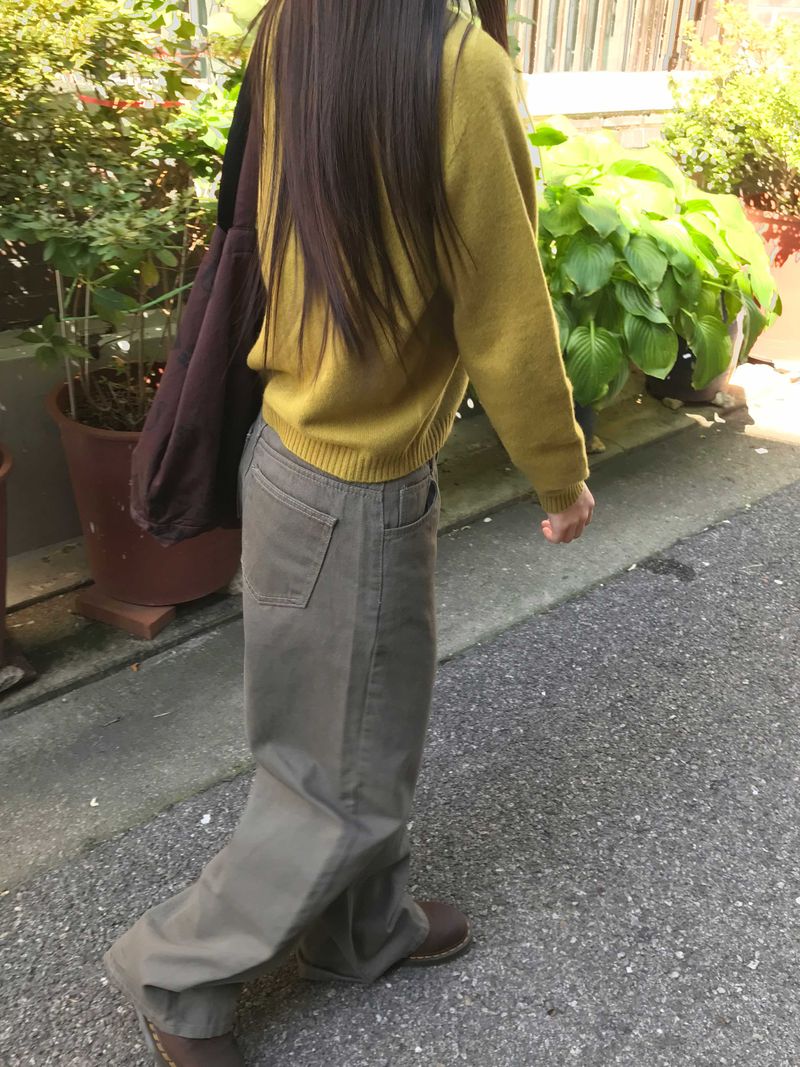 Whole garment Wool Cardigan