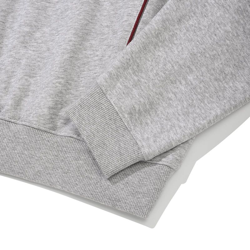 OPEN COLLAR SWEATSHIRT [MELANGE GRAY]
