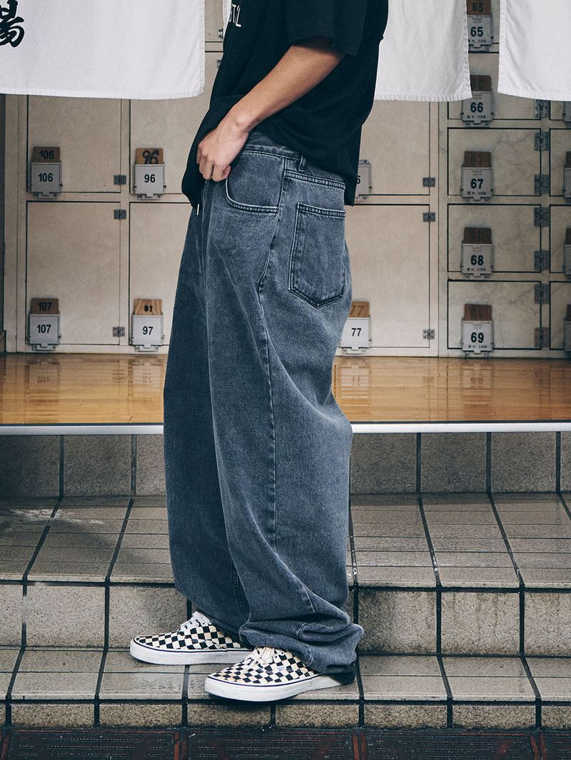 CARPENTER LOOSEFIT DENIM PANTS STONE BLACK