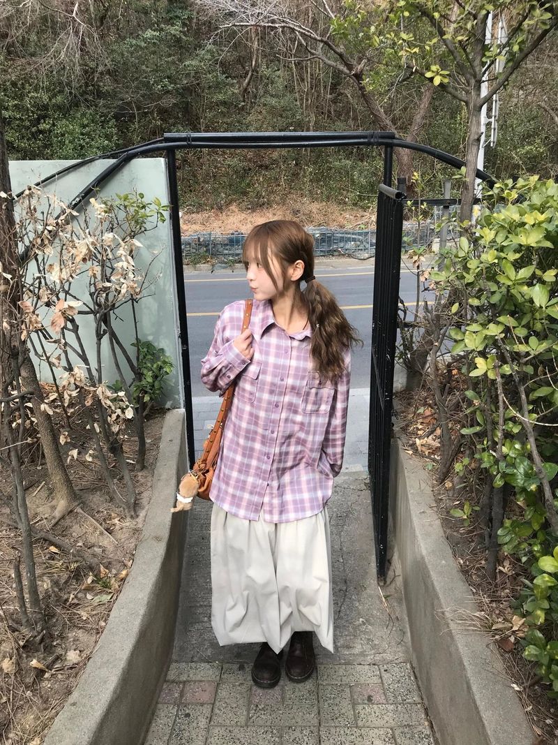 hina daily check shirts