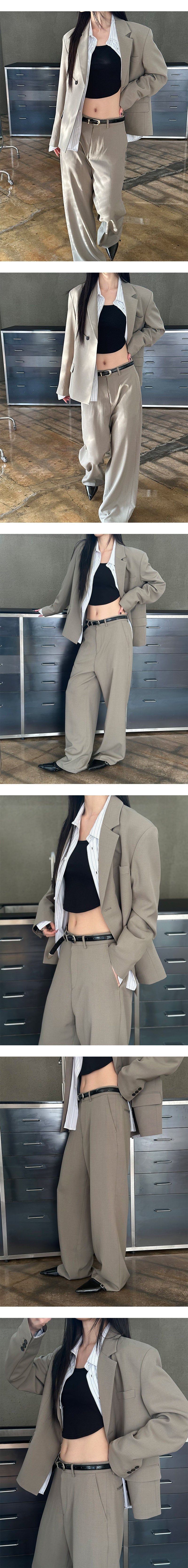 [Unisex] Clear semi wide slacks(2color)