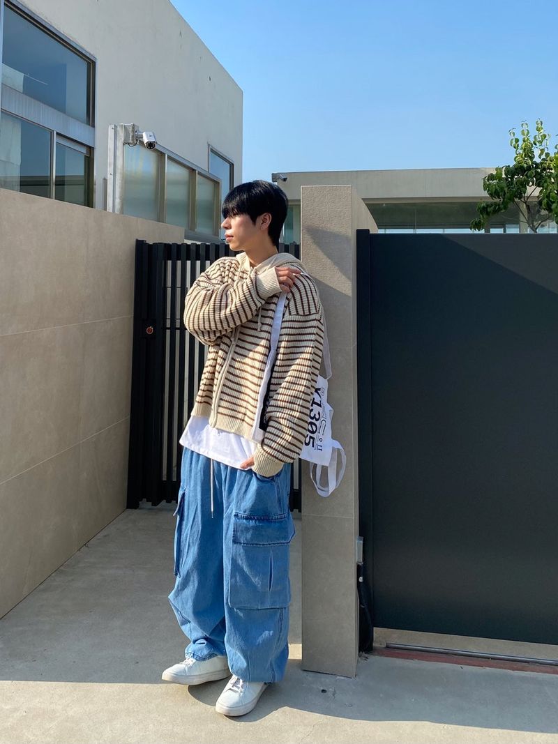 Big Pocket Balloon Cargo Denim Pants 2C
