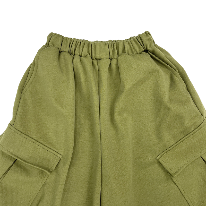 diagonal cargo bermuda pants
