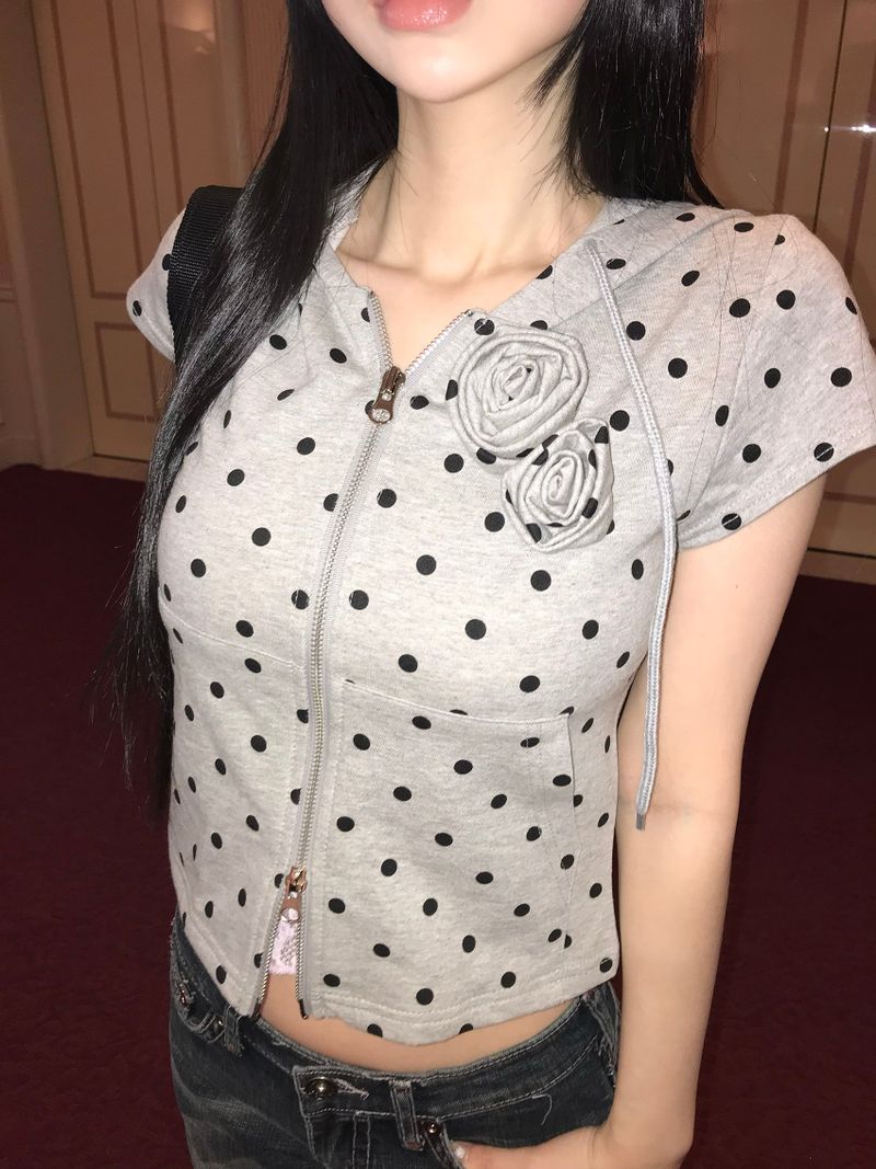 polka dot flower hz(2 color)