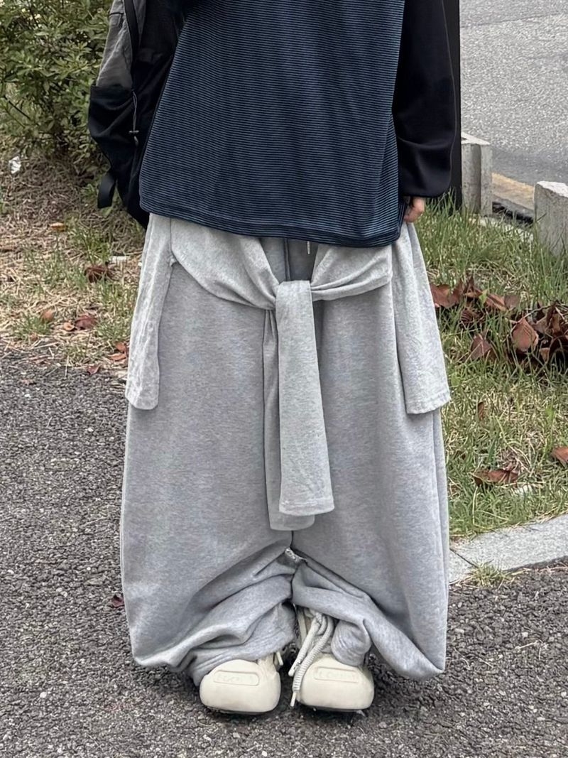 wrap layered balloon sweatpants