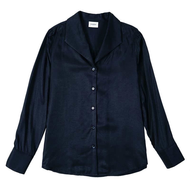 シルキーカラーシャツ / SILKY COLLAR SHIRT_NAVY